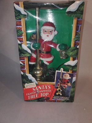 VINTAGE MR. CHRISTMAS Santa's Lighted Animated Tree Top Santa Claus