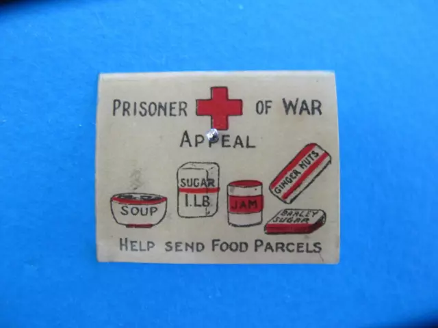 WW1 Red Cross Prisoner of War Appeal P.O.W, Fund Badge Help Send Food Parcels