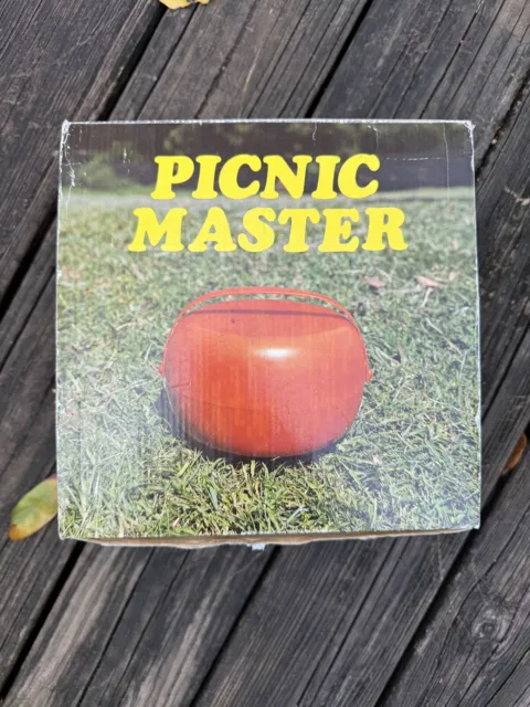 Vintage Picnic Master Set Vintage Orange Camping  Plastic 1970s