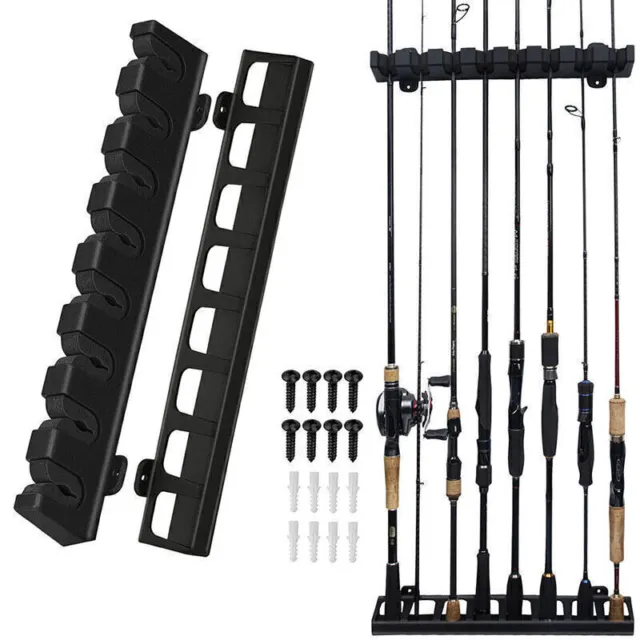 Fishing Rod Rack Vertical Holder Wall Mount Horizontal/Vertical Boat Pole  Stand