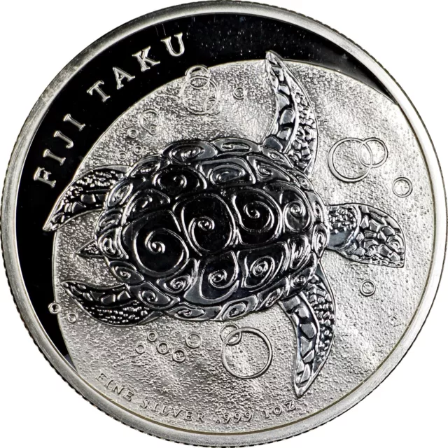 2013 Fiji Taku Hawksbill Turtle 1 Ozt 999 Silver New Zealand Mint Prooflike