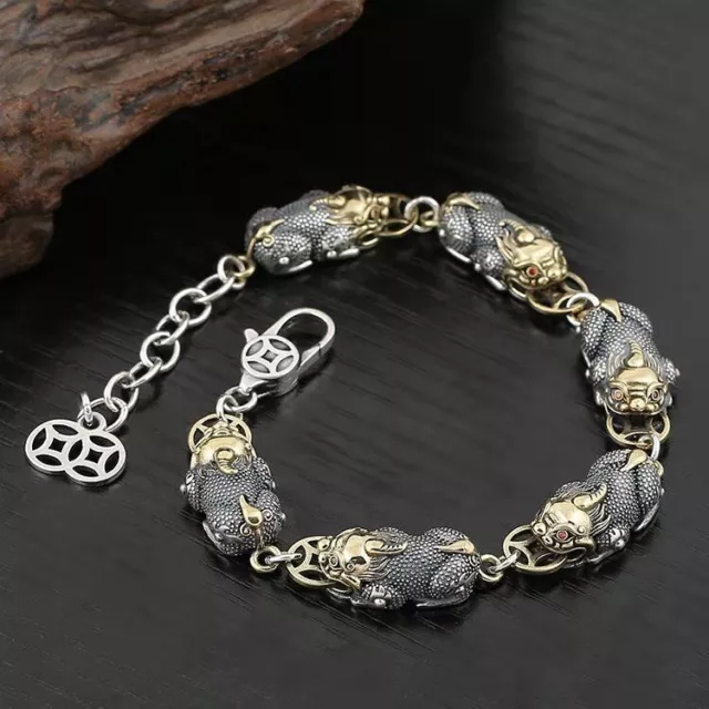 Good Feng Shui Black Pixiu Bead Bracelet Wealth Chain Jewelry Gift Wholesale