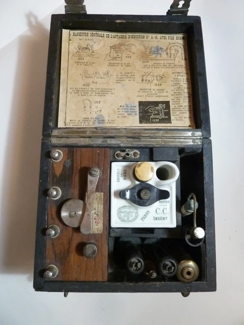 Appareil Electrothérapie Charles Chardin Paris fin XIXème avec son coffret