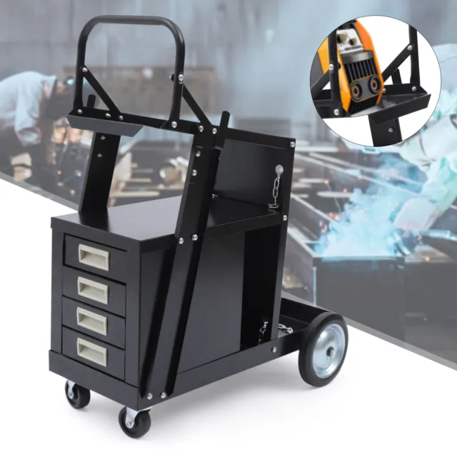 Welding Cabinet Cart w/4 Drawers for MIG TIG ARC Plasma Cutter Tank Storage