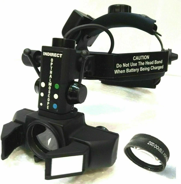 Ophtalmoscope Indirect Sans Fil Avec Lentille 20D - Jumelles LED, 4 Filtres, Livraison Offerte