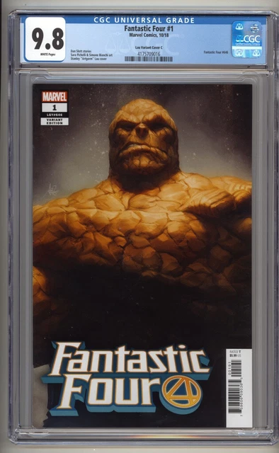 Fantastic Four #1 CGC 9.8 (2018) Stanley Artgerm Lau Edition C Thing Highest