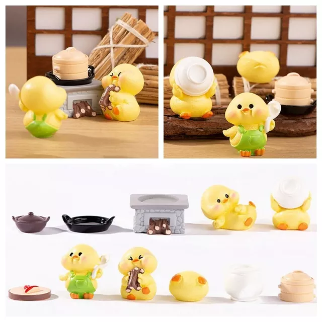 Mini Cartoon Yellow Duck Figurines Fairy Garden Miniature Animal