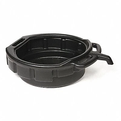 Drain Pan: Polyethylene, 4 gal Capacity, 17 3/4 in Overall Dia, 5 1/2 in Overall