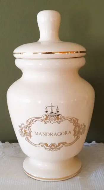 Porcelain Apothecary Jar Mandragora Eli Lilly Company Org. Box 