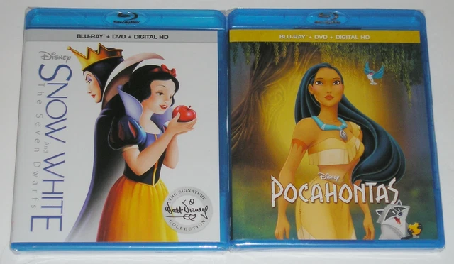 Disney Blu-ray DVD Lot - Snow White and the Seven Dwarfs (New) Pocahontas (New)