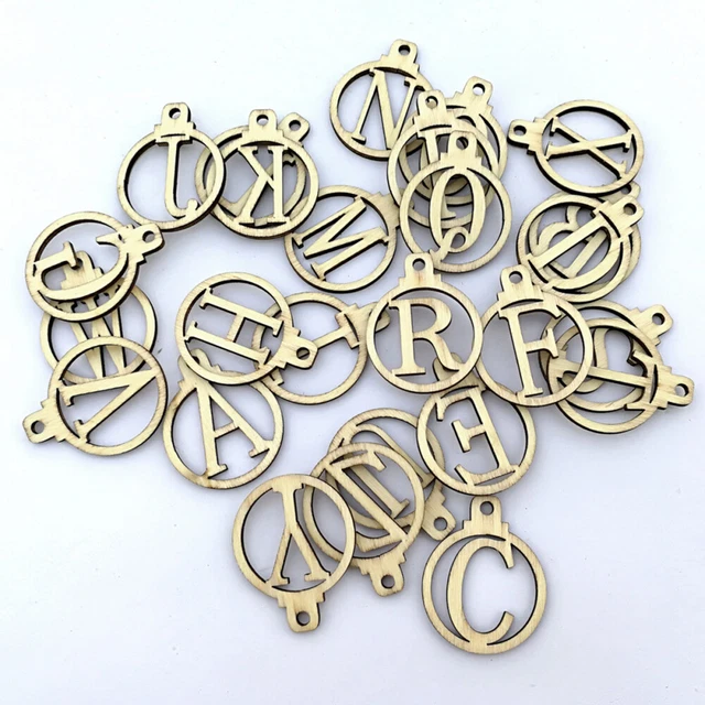 26 Letter Label Tag Cards Festival DIY Decor Wooden Tag Wooden Gift Tags