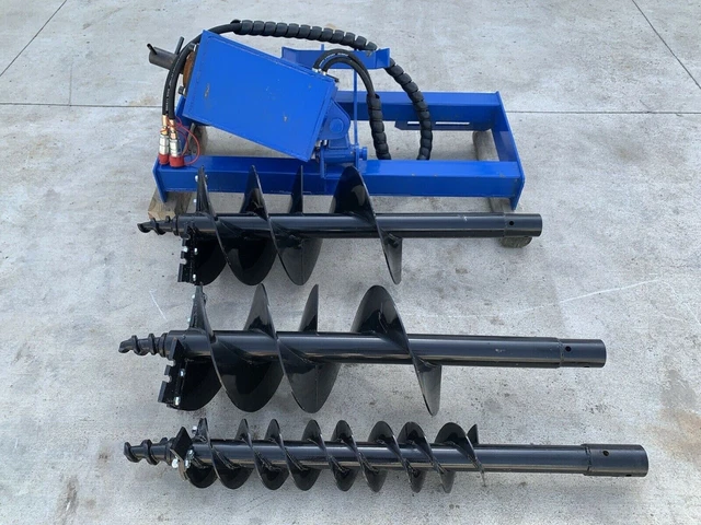 New Agrotk Skid Steer Hydraulic Auger Attachment Post Hole Digger Bobcat CAT