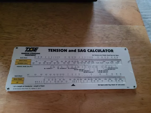 TSE Tension Stringing Equipment Tension and sag cardboard calculator