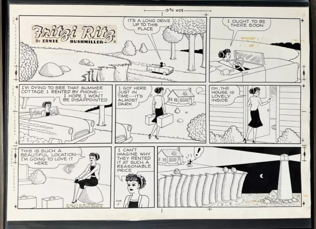 Ernie Bushmiller ORIGINAL Sunday Comic Art - FRITZI RITZ June 5, 1960 XL Nancy