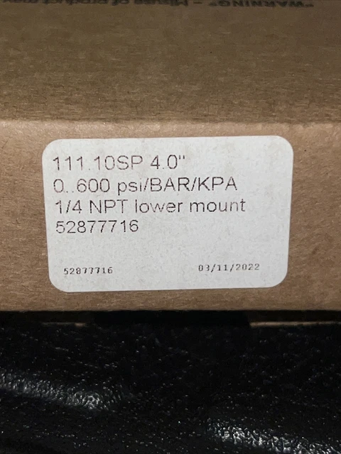 Victaulic WIKA 111.10SP Water Pressure Sprinkler Gauge 4" 300 psi 1/4" NPT