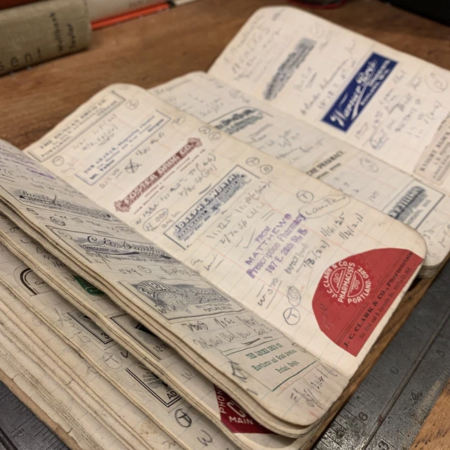 2x 1904 Traveling Pharmacist Druggist Ledger Book 21 States 450+ Labels MA To CA