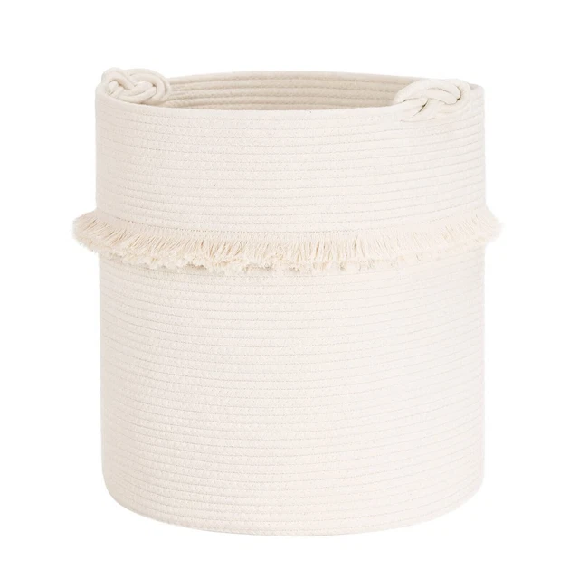 Cherrynow Extra Large Woven Storage Baskets - 17 X 16 Cotton Rope Decorative Ham