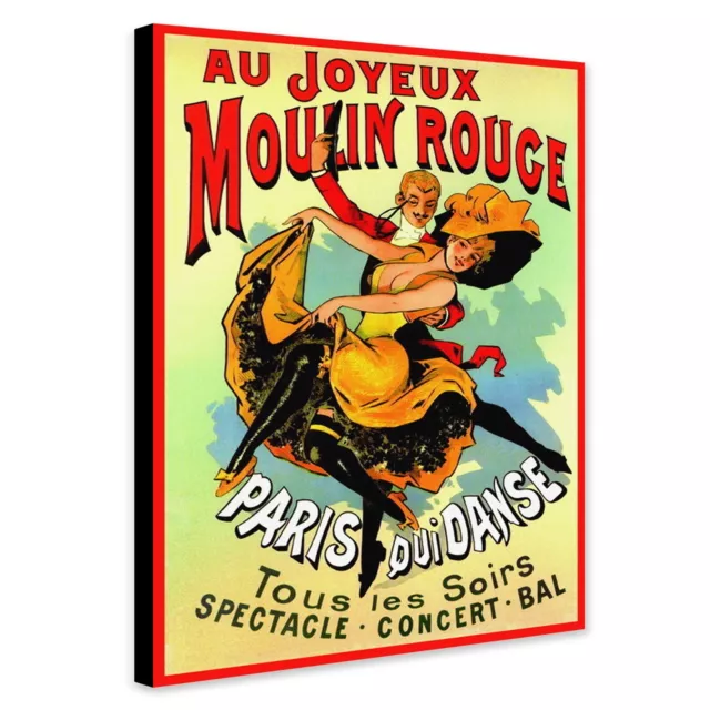 Moulin Rouge - Paris - Dance Vintage Wall Art  - Canvas Wall Art Framed Print