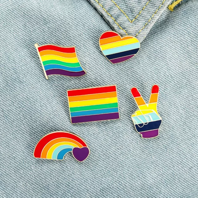 Rainbow Creative Badge Pins Versatile Pride Buttons Pins Unisex Shirt Decoration