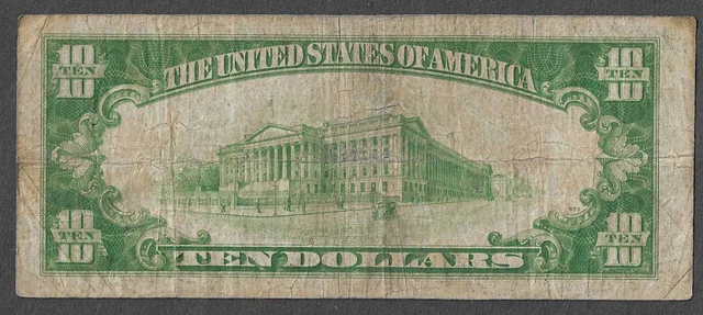 FR. 1701 Ten Dollars ($10) Series of 1934 Blue Seal Silver Certificate 2