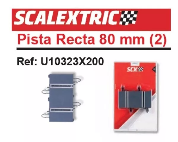 Scalextric U10323X200 Recta 80 Mm 2 Unidades Advance Original Wos Dig.system