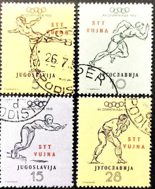 ITALY 191952 TRIESTE ZONE B 51-4 Olympic Games Used Stamps as Per Photos