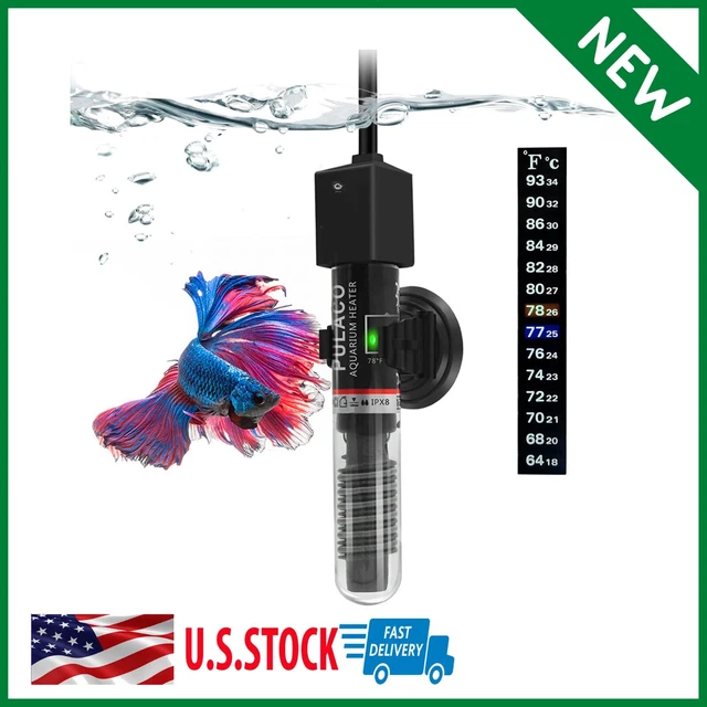 25W Small Aquarium Betta Heater with Free Thermometer Strip under 6 Gallon Fish