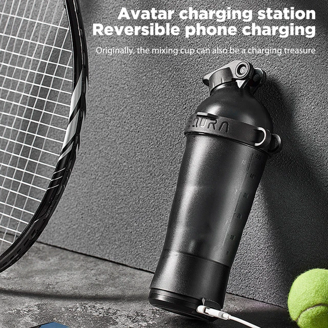 Power Bank miscelatore frullati 550 ml bottiglia shaker frullatori frullatori (nero)