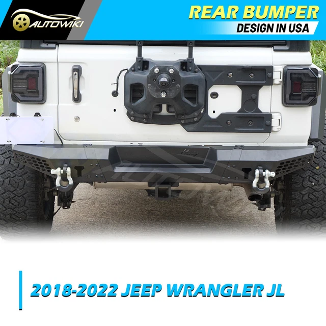 REAR BUMPER FOR 20182023 Jeep Wrangler JL JLU w/License Plate + D Ring