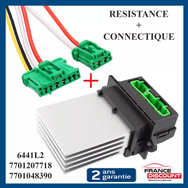 Prise de branchement Resistance de Ventilation idem 7701048390 F657165WM 6441L2