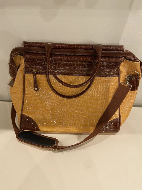 Samantha Brown Travel Bag Luggage Croco Tan 16x13 2