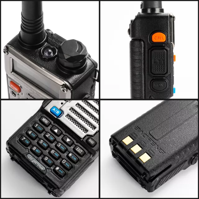 Baofeng UV-5R Plus Walkie-Talkie VHF UHF 5 WATT Handheld Hand-Funkgerät DE 2