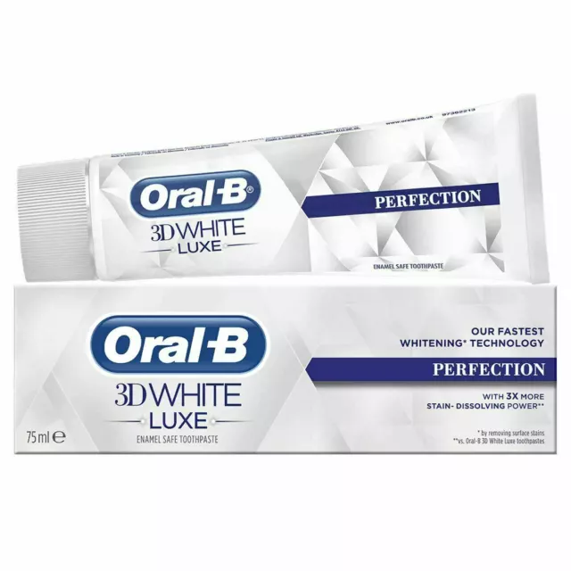 Oral-B 3D White Luxe Perfection Mint Toothpaste Whitening Enamel Protect - 75ml
