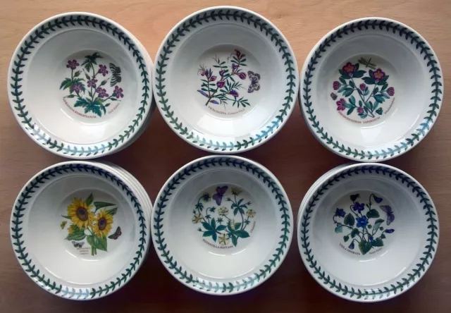 PORTMEIRION BOTANIC GARDEN OATMEAL CEREAL BOWLS 16.5cm NEW & UNUSED