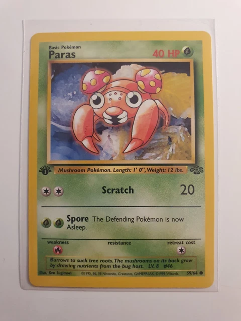 POKEMON CARD - 1st Edition Jungle - PARAS 59/64 NM / MINT !