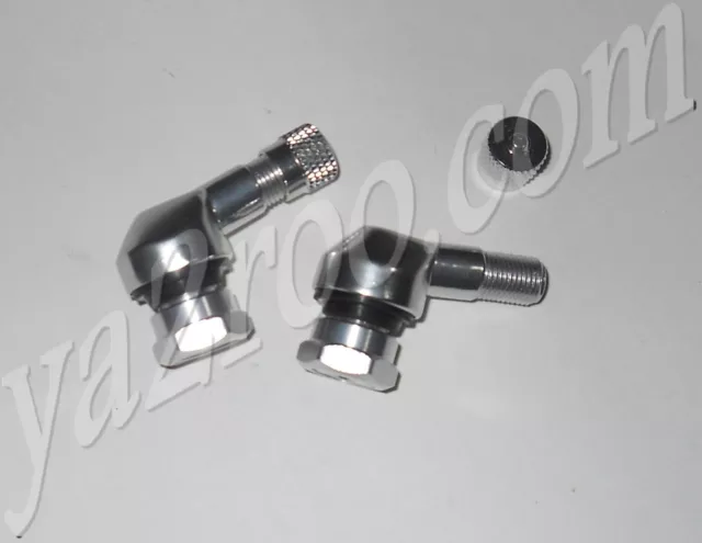 lot de 2 valves coudés alu jante Ø10 scooter moto quad avec bouchon et obus