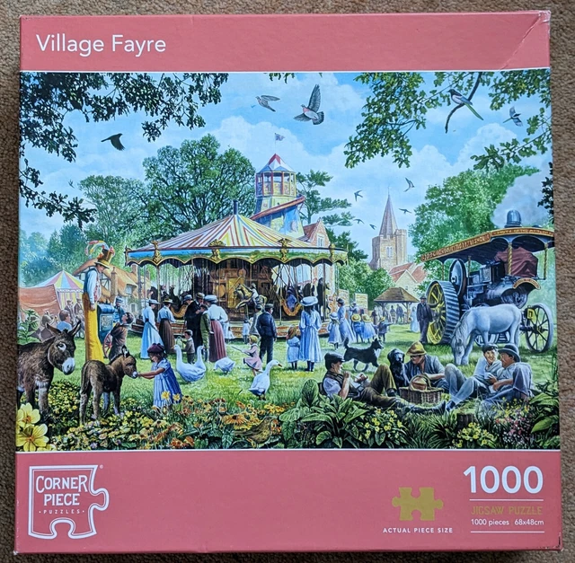 1000 PC Corner Piece Jigsaw Puzzle "Village Fair" Complete £4.00