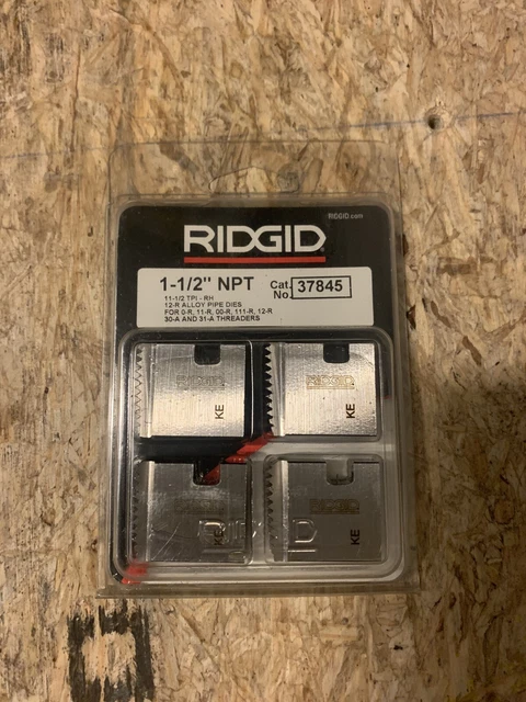 Ridgid 37845 1-1/2" Npt Pipe Threading Dies Rh 12-R O-R 11-R 111-R 00-R 31-A New