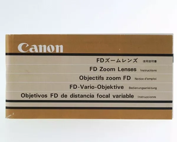 Bedienungsanleitung Canon FD Vario Objektive