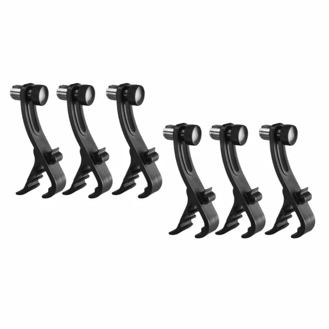 6x Shockproof Microphone Drum Rim Clip Tom Snare Mount Mic Clamps Holder