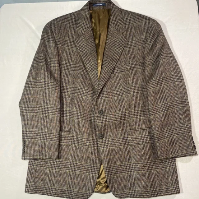 VTG Chaps Ralph Lauren Sports Coat 43R Men Tan Tweed 100% Wool Canada