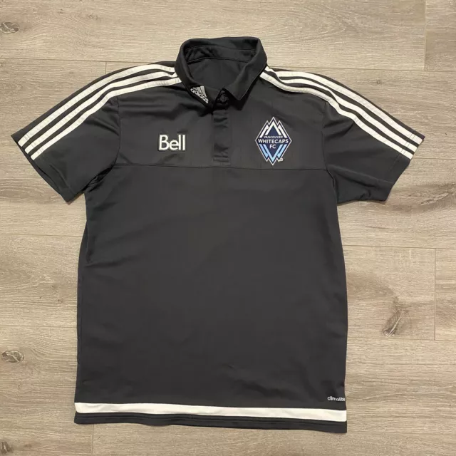 VANCOUVER WHITECAPS BLACK Soccer Jersey/Polo Adidas Medium Bell MLS $14.44  - PicClick