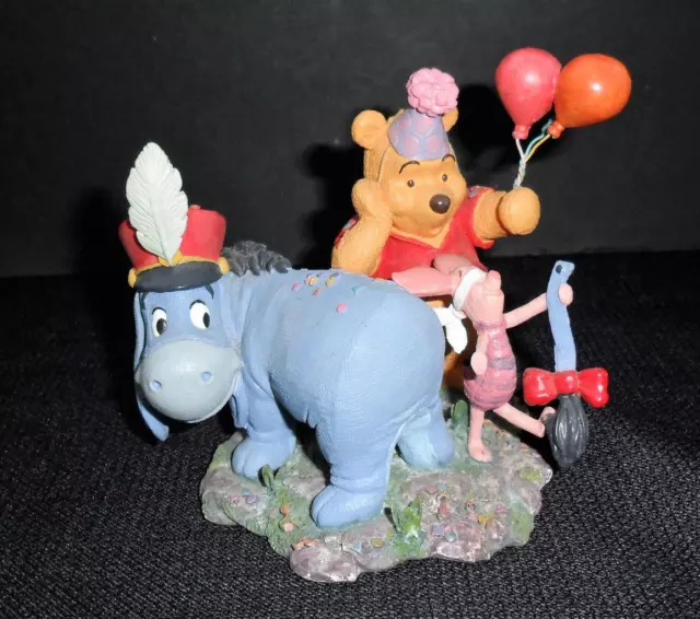 Vintage DISNEY-SIMPLY POOH Resin WISHING you BIRTHDAY 4" Figurine