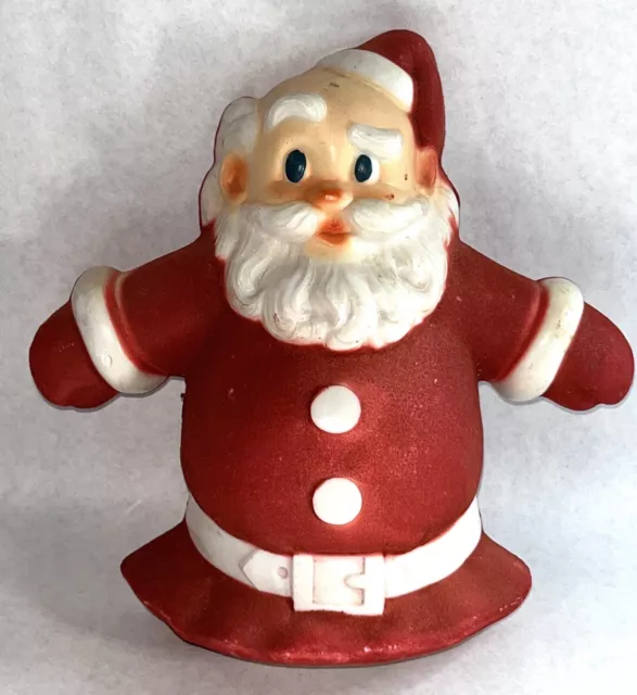 Vintage 1950s Glolite Blow Mold  Textured Santa Light Christmas 8” Wall Hanging