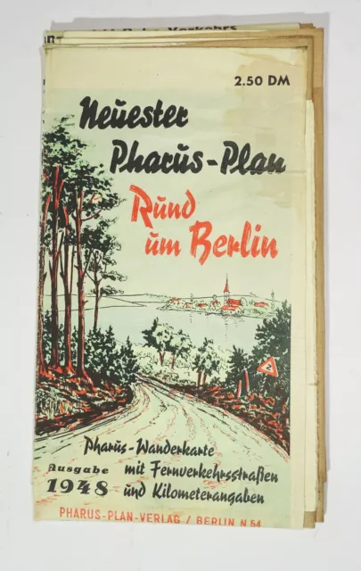 Pharus Plan Rund um Berlin S-Bahn U-Bahn 1948 Landkarte