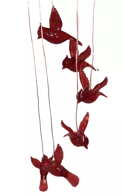 Lámpara cardinal colgante con campanas solares para pájaros patio
