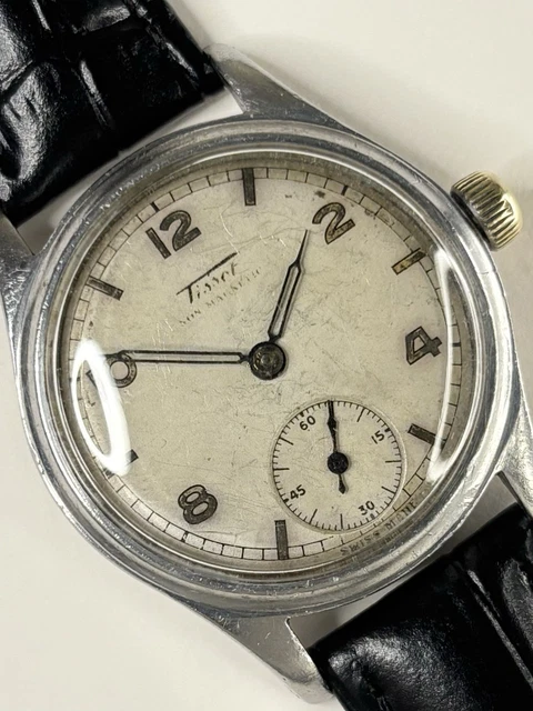 TISSOT NON MAGNETIC VINTAGE 1940 s Men s Manual Silver Watch 6076 tissot-non-magnetic-vintage-1940-s-men-s-manual-silver-watch-6076