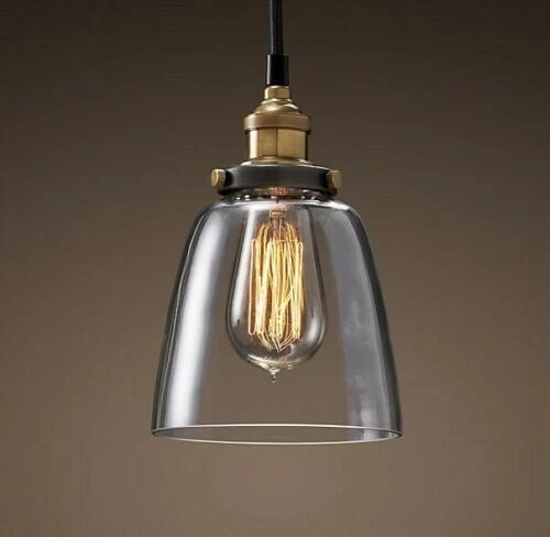 Vintage Oval Glass Shade Chandelier Pendant Ceiling Home Pub Diner Light Country