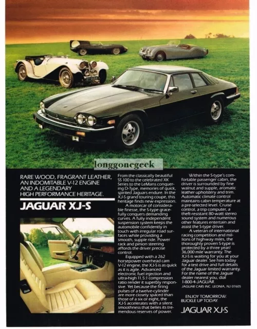 1986 Jaguar XJ-S Black Classic Jags in the background Vintage Ad