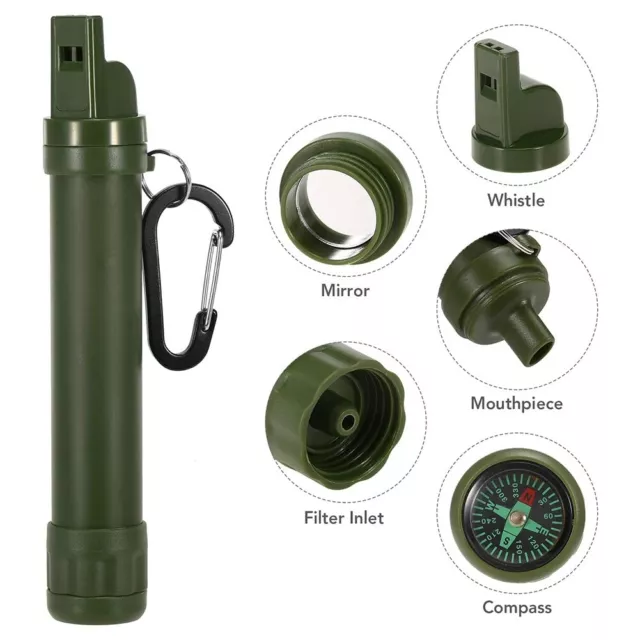 Portable Water Filter Straw Purifier Emergency Life Survival Outdoor Camping 2